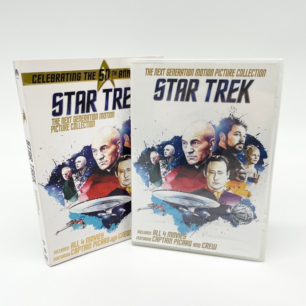 Star Trek Next Generation 4 Movie DVD Set 50th Anniversary Picard Crew Collector